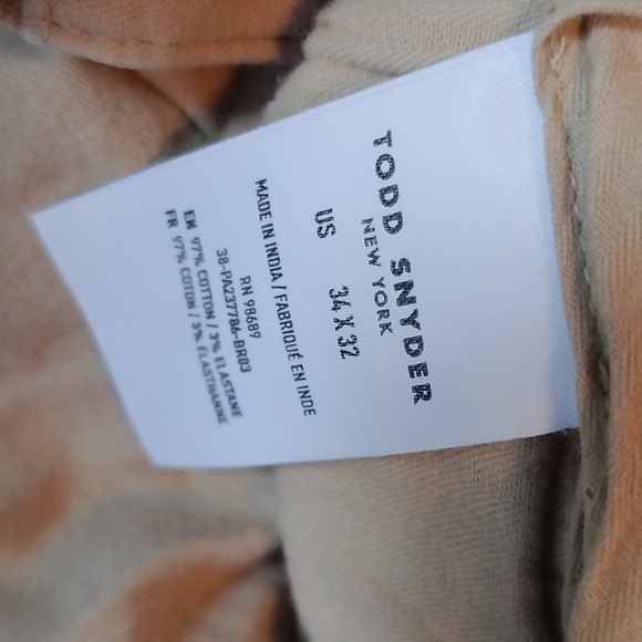 Todd Snyder Chino Cotton Pants Mens 34x32 Preppy Classic Casual Travel - Picture 3 of 10